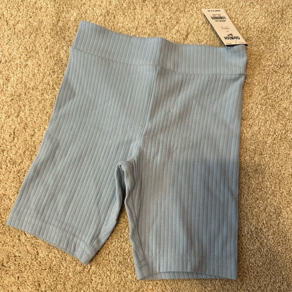 NWT Kids Blue Ribbed Biker Shorts